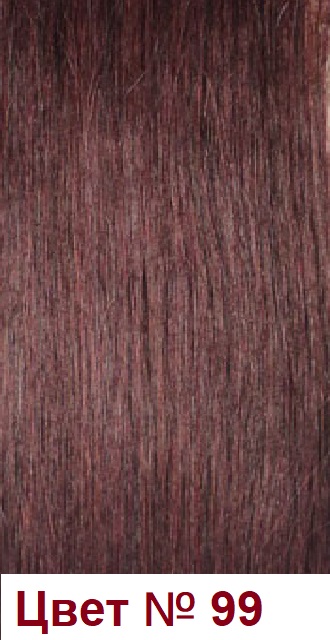 Хвост из натуральных волос цвет баклажан